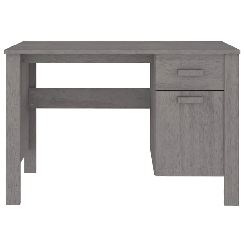 Scrivania HAMAR 113x50x75 cm Legno di pino Massiccio Grigio Chiaro