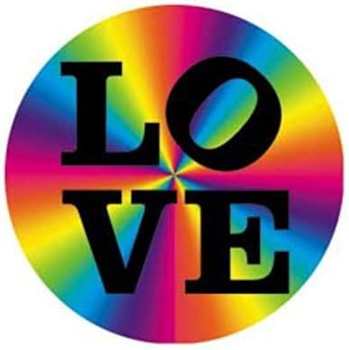 Colorful Rays Hippie 'Love' 1.25' Button/Pinback