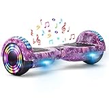 LUCES LED COLORIDAS: Los últimos Segways Hover Boards, únicos y con un diseño elegante, están equipados con coloridas luces LED, que se pueden ver fácilmente por la noche. Las impresionantes luces LED frontales, las luces de marquesina y las ruedas brillantes hacen que los Hoverboards sean populares entre los niños y adolescentes, te presentan una iluminación colorida mientras conduces y brindan más diversión por la noche.