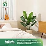 CROSOFMI Künstliche Paradiesvogel Pflanze 120cm künstliche Tropische Palme mit 8 Blättern perfekte künstliche Pflanzen im Topf für drinnen und draußen Haus Büro Garten Moderne Dekoration（1 Pack） – Bild 4