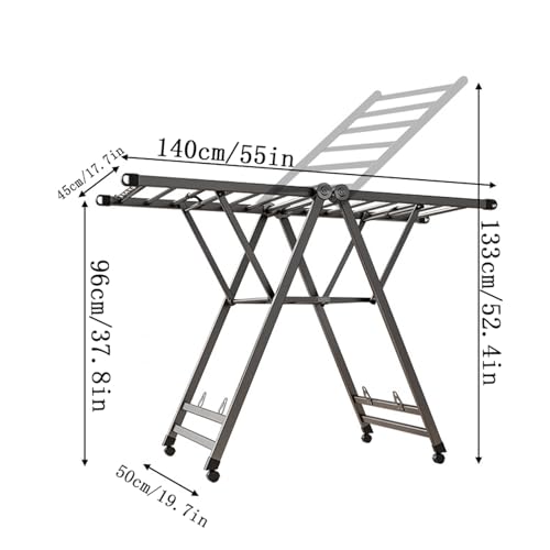 Étendoir à linge pliable aluminium réglable anti-encombrement - 7