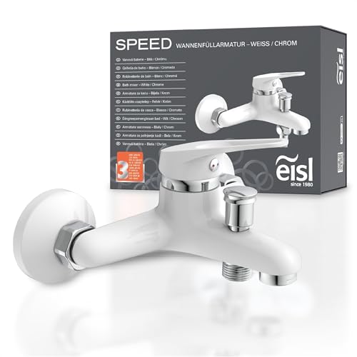EISL NI023SCR-W Speed Mitigeur de baignoire, mitigeur de bain pour la baignoire, monocommande pour le bain, chrome/blanc