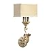 Quorum 5237-2-70 Florence - 2 Light Wall Mount in Transitional style - 10.5 inches wide by 22.75 inches high, Persian White Finish with Amber Linen Glass