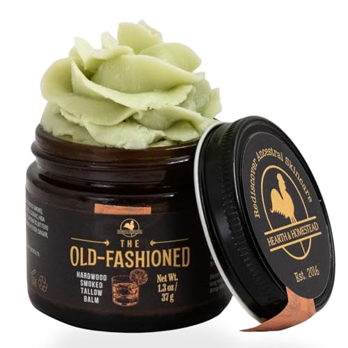 Image of Hearth & Homestead - Father's Day - The Old Fashioned Smoked Tallow Balm for Men - Grass Fed Beef Tallow Face & Beard Cream - Cocktail Inspired Tallow for Him - Face, Body & Hand Moisturizer, 1.3oz