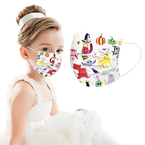 AxiBa Bandanas faciais descartáveis para crianças, bandanas faciais descartáveis de 3 camadas não te