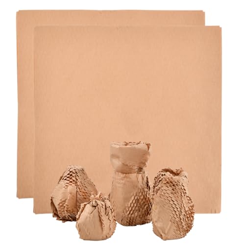 100 Feuilles Papier d'Emballage en Nid d'Abeille, Papier Kraft à Bulles Écologique, Papier Emballage Colis pour Déménagement Coussin Expédition...