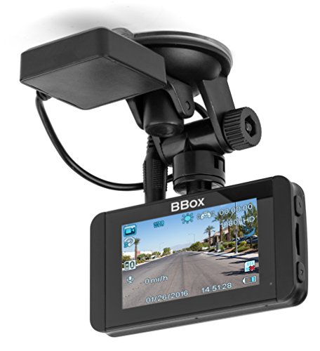 Black Box X1S GPS Dash Camera - Full HD 1080P H.264 2.7" LCD - 170° Wide Angle 6G Glass Lens 1.7 Aperture, WDR Night Vision, SOS, G-Sensor, Motion Detection Car DVR Video Recorder & 16GB SD Card