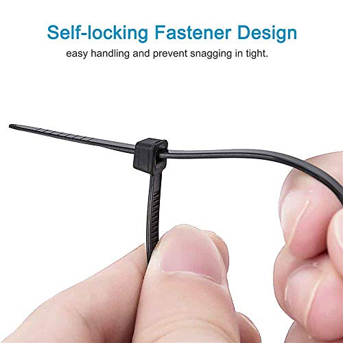 Hmrope 100Pcs Cable Zip Ties Heavy Duty 8 Inch, Premium Plastic Wire Ties With 50 Pounds Tensile Strength, Self-Locking Black Nylon Tie Wraps For Indoor And Outdoor #TOP4