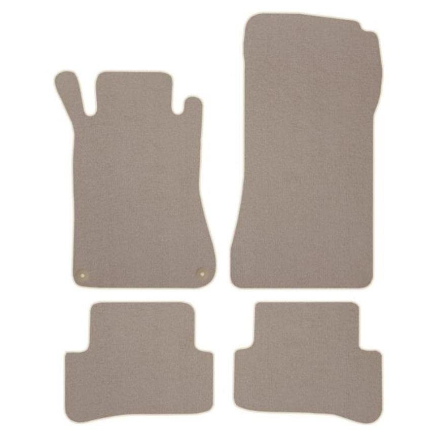 Set de alfombras de terciopelo para Mercedes Clase C W203 años 2000 – 2007 STD BEIGE con fijaciones redondas, ajuste nuevo, alfombras de terciopelo, alfombras para auto