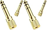 UGREEN Adaptador Audio Jack 3.5 a 6.3 Clavija a Minijack Conector 6.35 Macho a 3.5 Hembra HiFi Sonido para Piano Eléctrico Teclado Amplificador Guitarra Auricular Mezclador, 2 Pack (Paquete de 2)