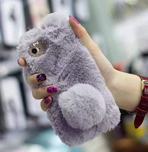Jesiya Iphone 6/6S Fur Case For Girls, Luxury Cute Warm Handmade Rabbit Bunny Furry Fuzzy Soft Rabbit Fur Hair Plush Case Cover For Iphone 6/6S 4.7" Grey #TOP1