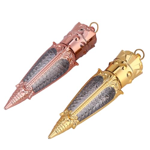 UKCOCO 2 Piezas Botellas Vacías para Brillo Labial de Tubos Pequeños para Almacenamiento y Dispensador de Maquillaje Diseño Radish y Rosa Dorado Portátiles y Duraderos para Líquidos
