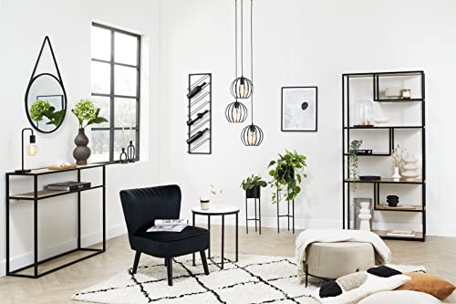 Foto von LIFA LIVING Moderner Weinflaschenhalter für die Wand, Schwarzes Weinregal aus Metall, Weinhalter für 8 Flaschen Wein, maximale Belastbarkeit 10 kg