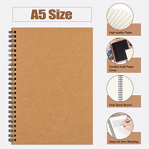 Eoout 6 Pack Unlined Spiral Notebook, Plain Notebook, 5.5" X 8.3", 50 Sheets, Sketch Books For Gifts, Drawing, Art, Students And Office Supplies #TOP2