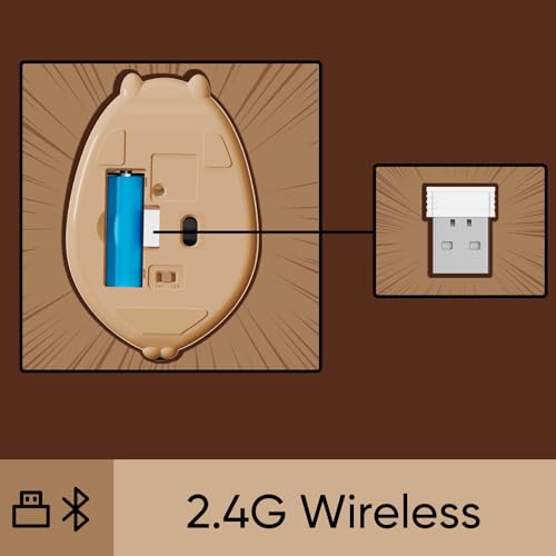 Image of Akko Wireless Gaming Mouse Capybara, Tri-Mode Mouse BT3.0 /BT5.0 /2.4G, Cute Optical Cordless Cartoon Mice for Computer /Laptop /Desktop /PC, Compatible with Mac /Win
