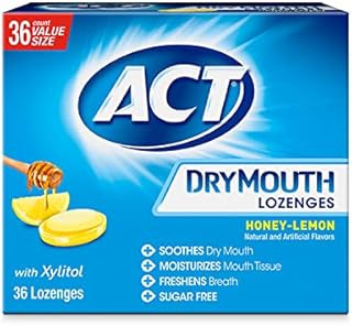 ACT Dry Mouth Lozenges With Xylitol, 36-Count, Sugar Free Honey-Lemon