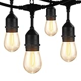 Aialun LED Outdoor String Lights, 96FT Outside Patio Lights with Shatterproof Dimmable Edison Bulbs,...