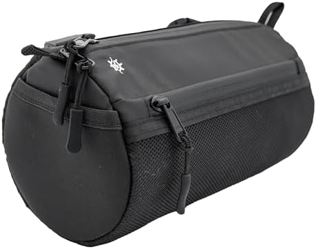 Lumiere & Co. Bike Handlebar Bag – Minimalist Design – 3 Size options, Multiple Colors – Clip Straps, Hook & Loop, Shoulder Strap – (Black, Medium)