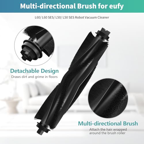 Image of 18 Pack Replacement Parts for eufy L50, L60 Robot Vacuum Series Robot Vacuums Accessories Kit, 1 Roller Brush, 4 Pack Filters and Sponges, 6 Side Brushes, 6 Duct Bags and 1 Rollin Brush Guard