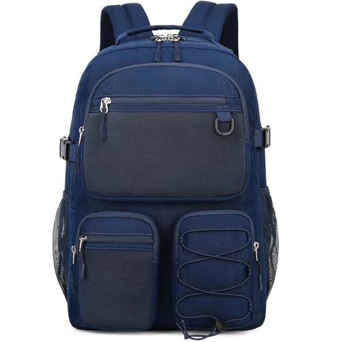 Image of Lohol Water Resistant Daypack with Mulitiple Pockets for School Travel Outdoor College, 15.6 inch Laptop Backpack for Men and Women (Navy Blue)
