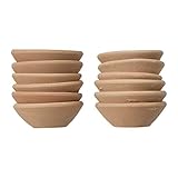 Creative Co-Op Terracotta Bowl in Jute Bag, Set of 12 Tealight Holder, Clay