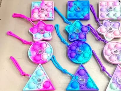 YAAH CREATION Popit Fidget Spinner Cum Key Chain Toy ||Stress Relieve Toys for Kids and Adults || Pack of Two