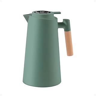 Garrafa térmica com termômetro digital 1l fosco - cabo de madeira p