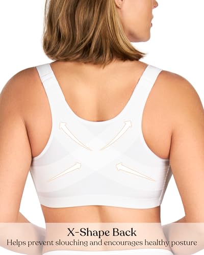 Image of HSIA Posture Bras for Women - Front Closure Bra for Women No Underwire Back Support Plus Size Full Coverage Bra