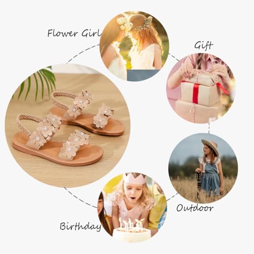 Image of Toddler Girls Sandals Summer Flats Dress Shoes for Baby Little Kids Girl