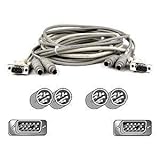  Belkin (KVM Clavier/vidéo/Souris-kit câble - 6 Broches PS/2/HD - 15 (m)-PS/2 6 Broches, HD - 15 (m) 1.8 m