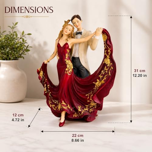 Image of ARMONIA Romantic Dancing Couple Polystone Showpiece|European Love Figurine for Home Decor | Valentine Gift for Girlfriend,Wife & Couple | Anniversary, Wedding,Gift