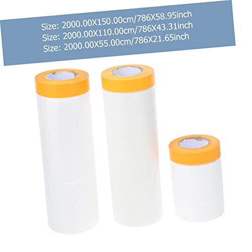 Generic 3 Rolos De Papel De Mascaramento De Filme Protetor Em Spray Para Pintura De Filme De Mascara