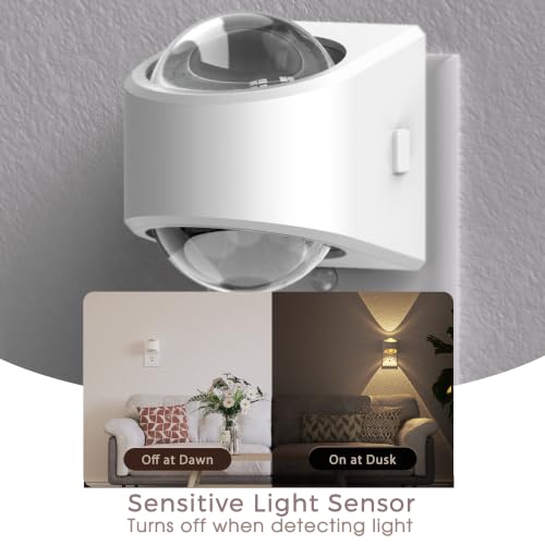 Image of Briignite Projector Night Light, Rotating Night Lights Plug into Wall Dimmable, Soft White 3000K, Dusk to Dawn LED Nightlight for Kids, Bedroom, Nursery, Bathroom, Home Decor, Gaming Room