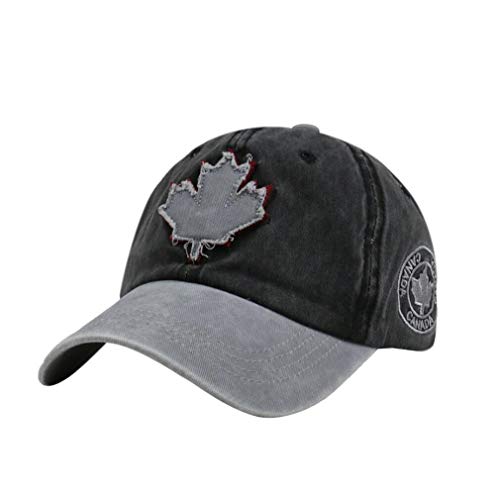 XibeiTrade Casquette de baseball Canada Maple en coton pour homme et femme - Style décontracté, noir/gris, M Cover