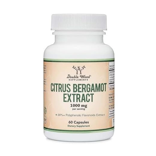 Citrus Bergamot Supplement - Only Patented, Clinically Proven Bergamot Extract - 1,000mg Servings (Bergamonte Standardization, Sourced from Italy and Manufactured in USA) (60 Capsules) by Double Wood