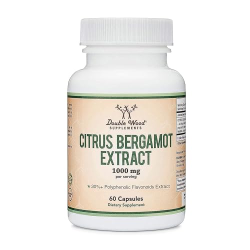 Citrus Bergamot Supplement - NSF Certified - Supports Healthy Cholesterol & Triglyceride Levels - 1000mg, 60 Capsules (Bergamonte Standardization) by Double Wood