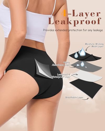 Image of Incontinence Underwear for Women Heavy Flow, Leak-Proof Panties High Waist