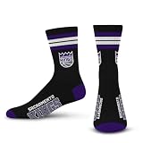 For Bare Feet NBA Sacramento Kings 4 Stripe Deuce Crew Socks Youth One Size