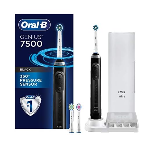 Oral-B 7500 Electric Toothbrush with Replacement Brush Heads and Travel Case, Black