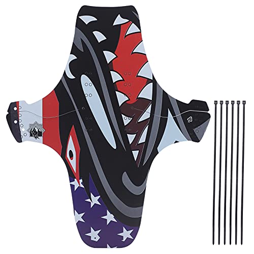 Culnflun Mountain Bike Mudguard Bike Fenders Front and Rear Compatible Bicycle Mud Guard Reflective Thermoplastic Resin PP Lightweight Durable for Mountain Biking (Folding Shark Model)