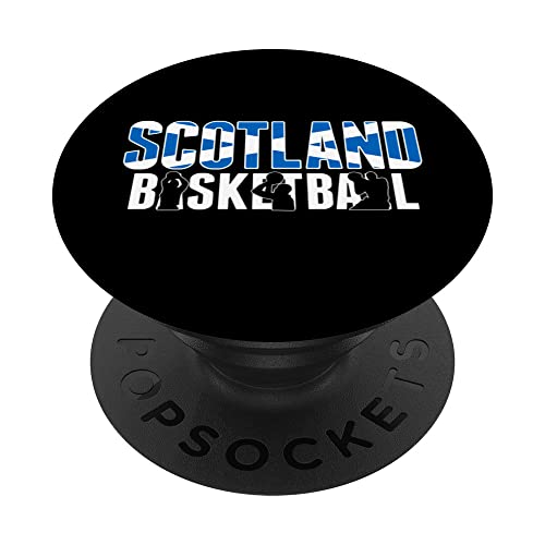 Proud Scotland Basketball Fans Jersey - Scottish Flag Baller PopSockets Swappable PopGrip, Black