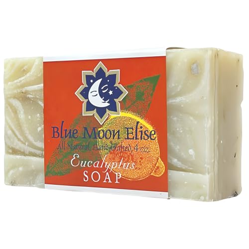 Blue Moon Elise Eucalyptus Bar Soap for Men and Women, Made with Organic Ingredients, Handmade in the USA, Moisturizing and Therapeutic for Face/Body, Soap Bar for Sensitive Skin
