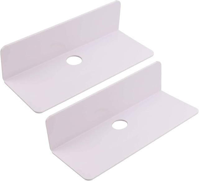 Floating Wall Shelves, 2Pcs Adhesive Shelf with Accessories Acrylic Small Display Shelves Adhesive Display Shelf Wall Mounted Display Shelves Floating Shelves Storage Rack for Nintendo Switch (White)