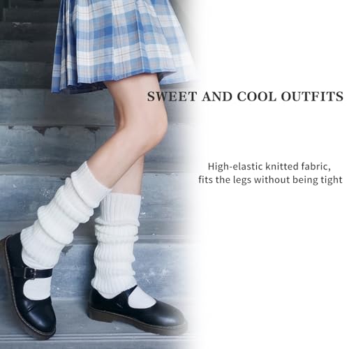 Image of 2 Pcs Leg Warmers Y2k, Leg Warmers, Y2k Accessories, Cute Kawaii Cream Legwarmers for Women Winter