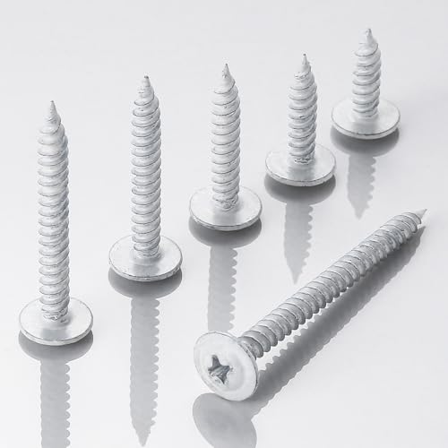 Image of Wensilon(250 pcs)#8x1 inch Phillips Truss Head Wood Screws White Iron Quick Metal Self Tapping
