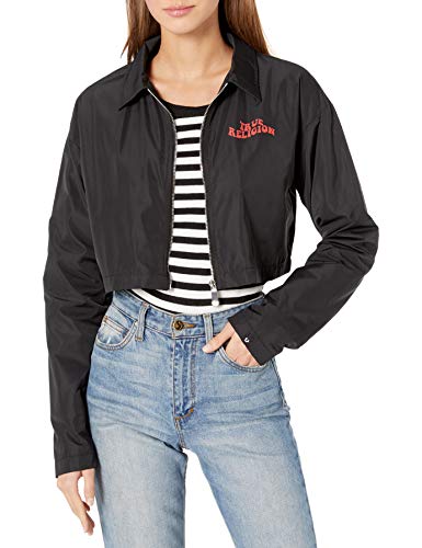 True Religion Women's Boxy Long Sleeve Jacket, Black, L