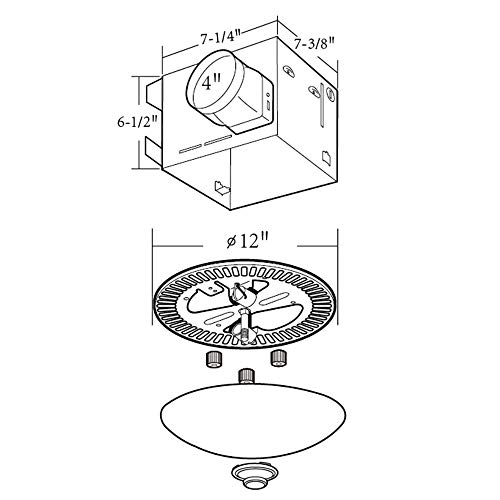 Hunter 80200Az Boswell Decorative Bathroom Ventilation Fan With Light And 3 Interchangeable Finials Included (Chrome, White, And Oil-Rubbed Bronze), Swirled Marble Glass, 70 Cfm #TOP1