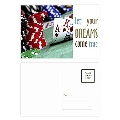 Jeu de cartes postales Poker et jetons Dream Come True cadeau idéal