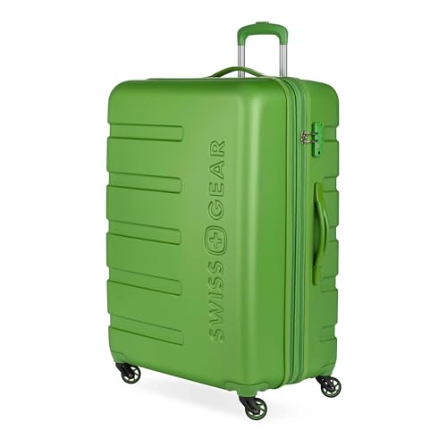 Image of SwissGear 7366, Green, Checked-Large 27-Inch, Signature Hardside Expandable Luggage With Spinner Wheels