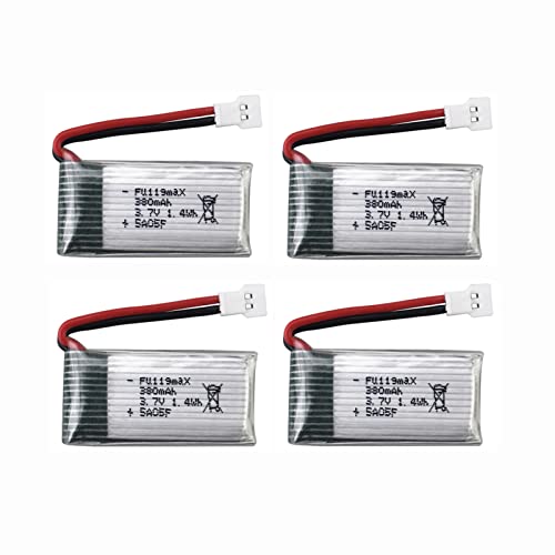 sea jump 4PCS 3.7V 380mah Battery for Hubsan X4 H107 H107C H107D H108 H107L V252 JXD385 F180C UDI U816A H6CRC E016H E016F Quadcopter